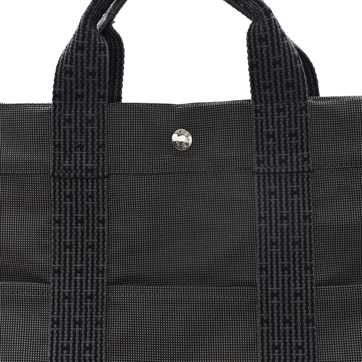 Hermes Canvas Herline MM Tote Grey 7 of 9