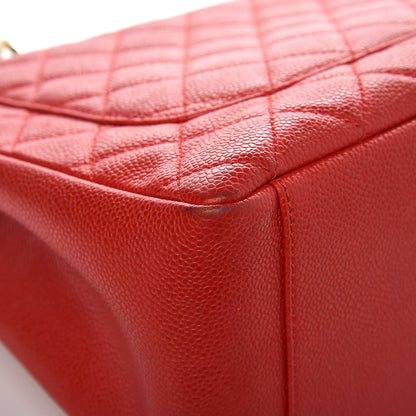 Chanel Caviar Quilted Grand Shopping Tote GST Red 10 of 13