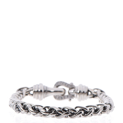 David Yurman Sterling Silver Diamond 6mm Buckle Wheat Chain Bracelet 4 of 4