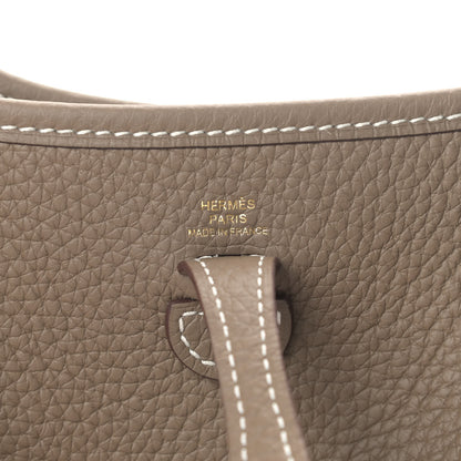 Hermes Taurillon Clemence Amazone Evelyne TPM Etoupe Bleu Indigo 8 of 9