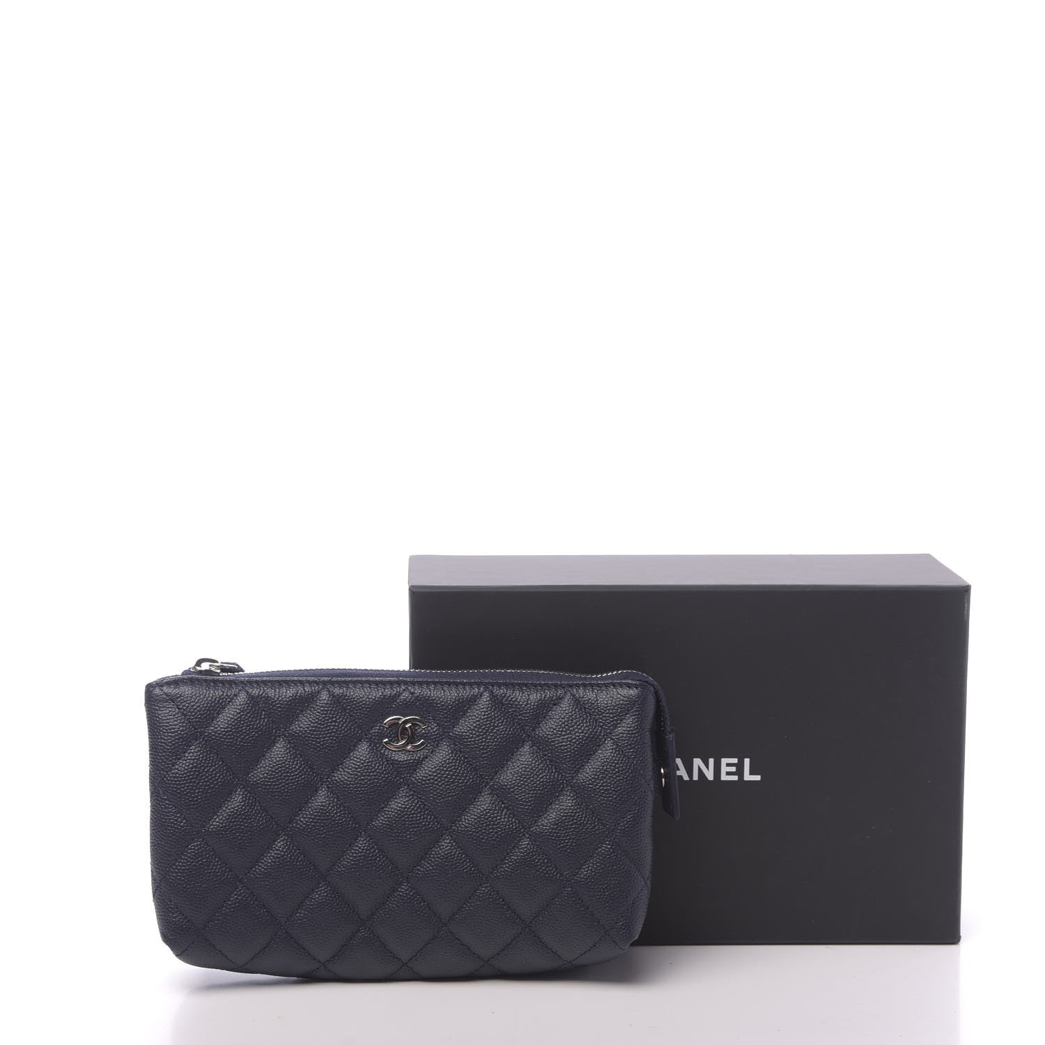 Chanel Caviar Quilted Small Pouch Navy 9 of 9