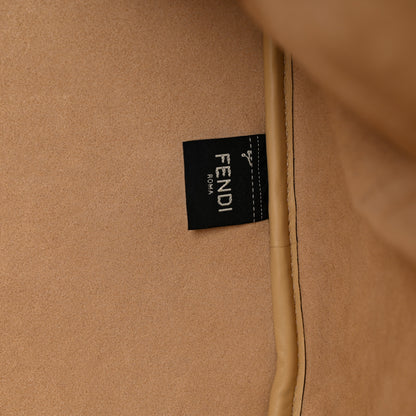 Fendi Fox Fur Sheepskin Elaphe Plexiglass FF Embossed XL Fendi Sunshine Shopper Tote Natural 6 of 8