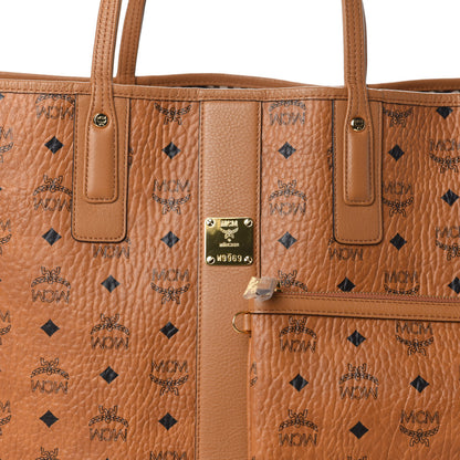 MCM Visetos Large Liz Reversible Shopper Tote Cognac 11 of 14