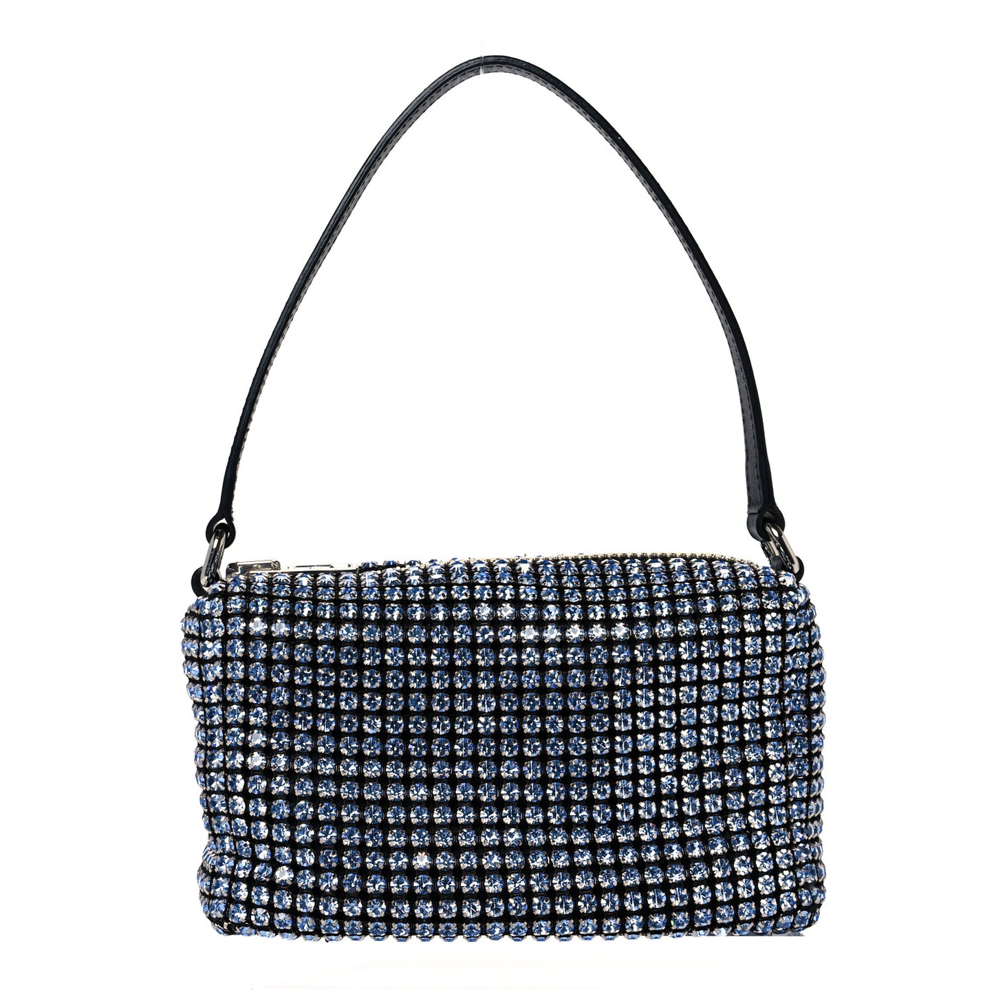 Mesh Crystal Rhinestone Mini Heiress Pouch Navy