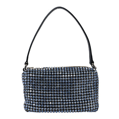Alexander Wang Mesh Crystal Rhinestone Mini Heiress Pouch Navy 1 of 9