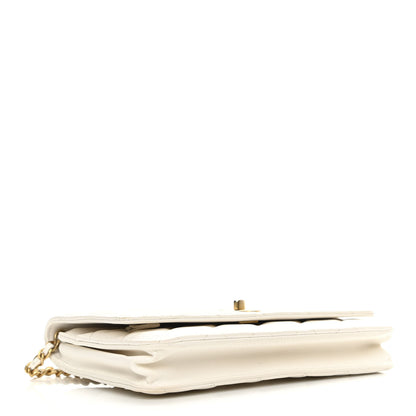 Chanel Lambskin Quilted CC Pearl Crush Wallet on Chain WOC White 4 of 12