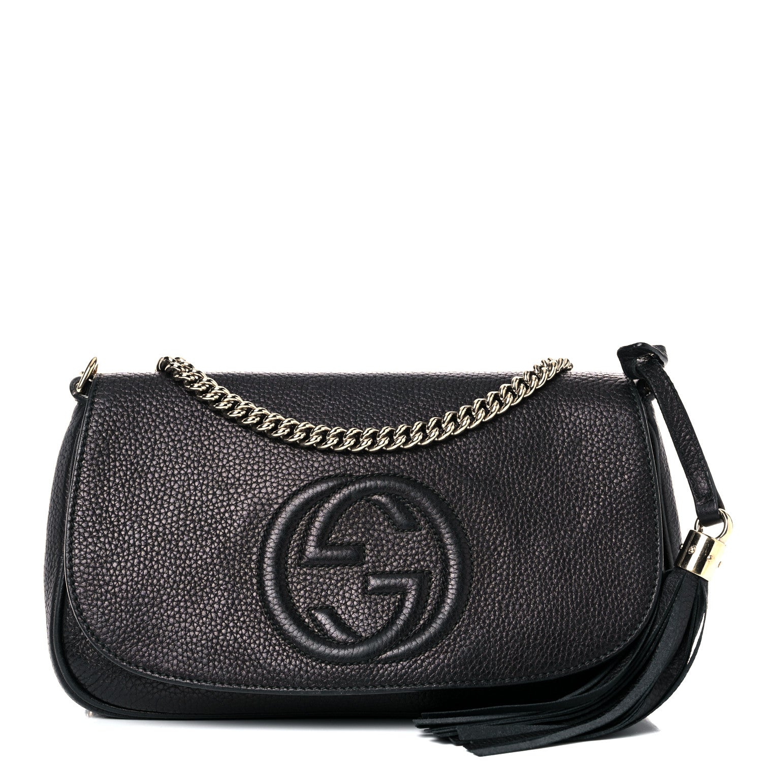 Gucci Pebbled Calfskin Medium Soho Flap Crossbody Black 1 of 23