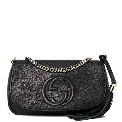 Gucci Pebbled Calfskin Medium Soho Flap Crossbody Black 1 of 23