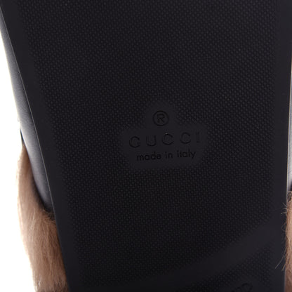 Gucci Calfskin Fur Mens Horsebit River Slingback Slippers 8.5 Black 9 of 10