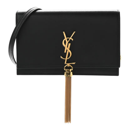 Saint Laurent Smooth Calfskin Classic Monogram Kate Tassel Chain Wallet Black 1 of 9