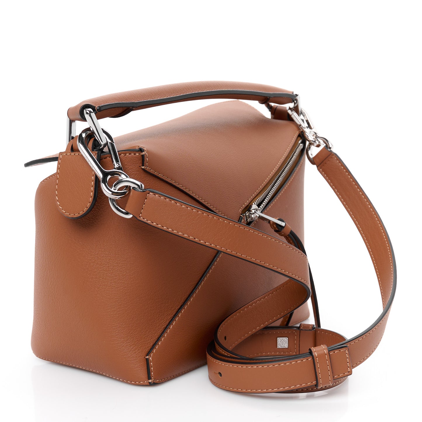 Calfskin Small Puzzle Edge Bag Tan