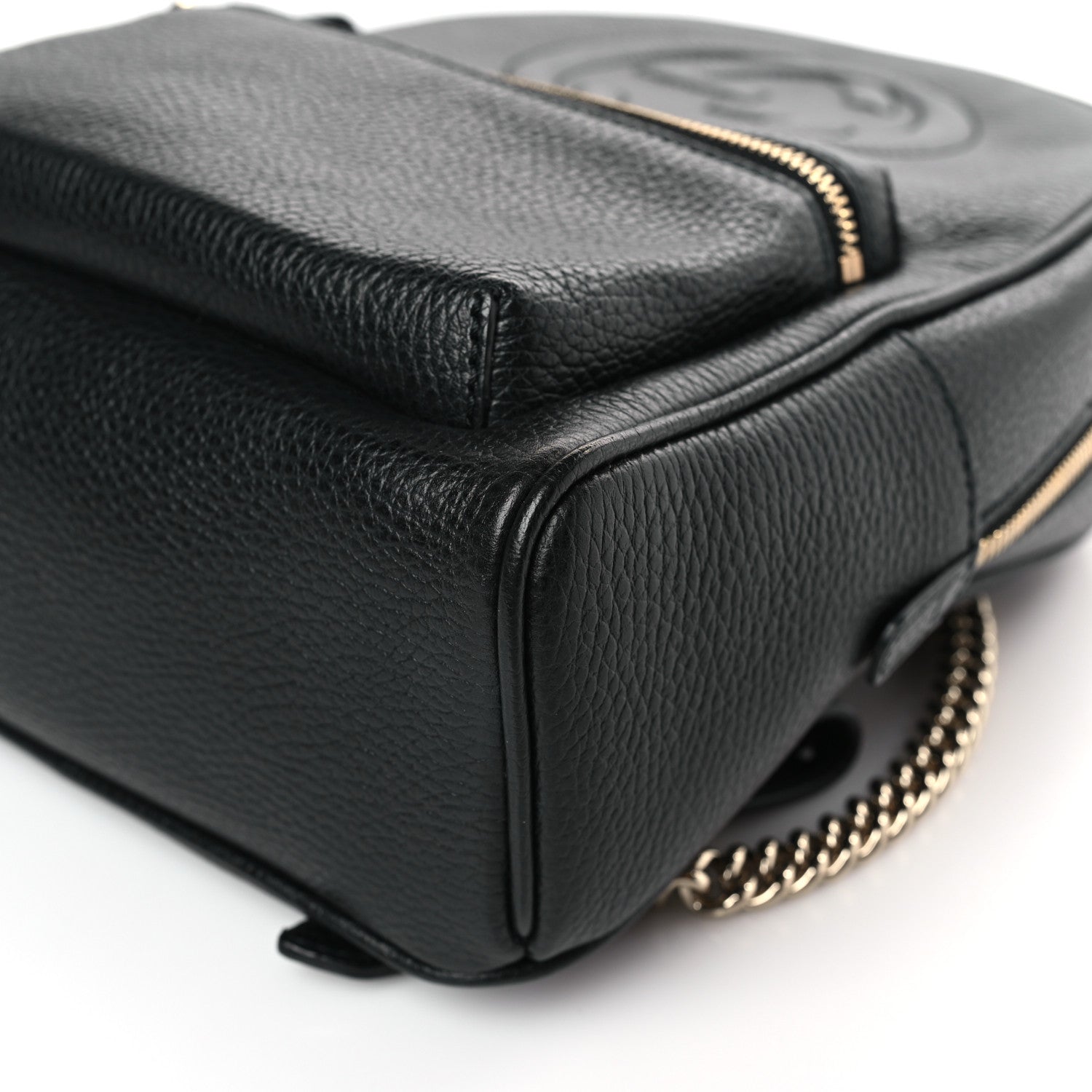 Gucci Pebbled Calfskin Soho Chain Backpack Black 9 of 9