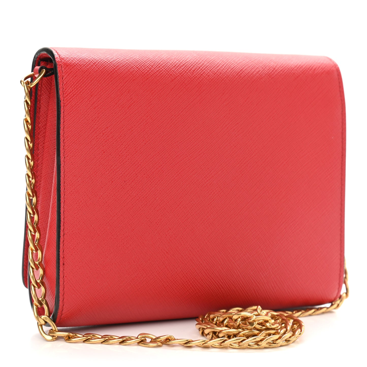 Saffiano Chain Crossbody Bag Fuoco