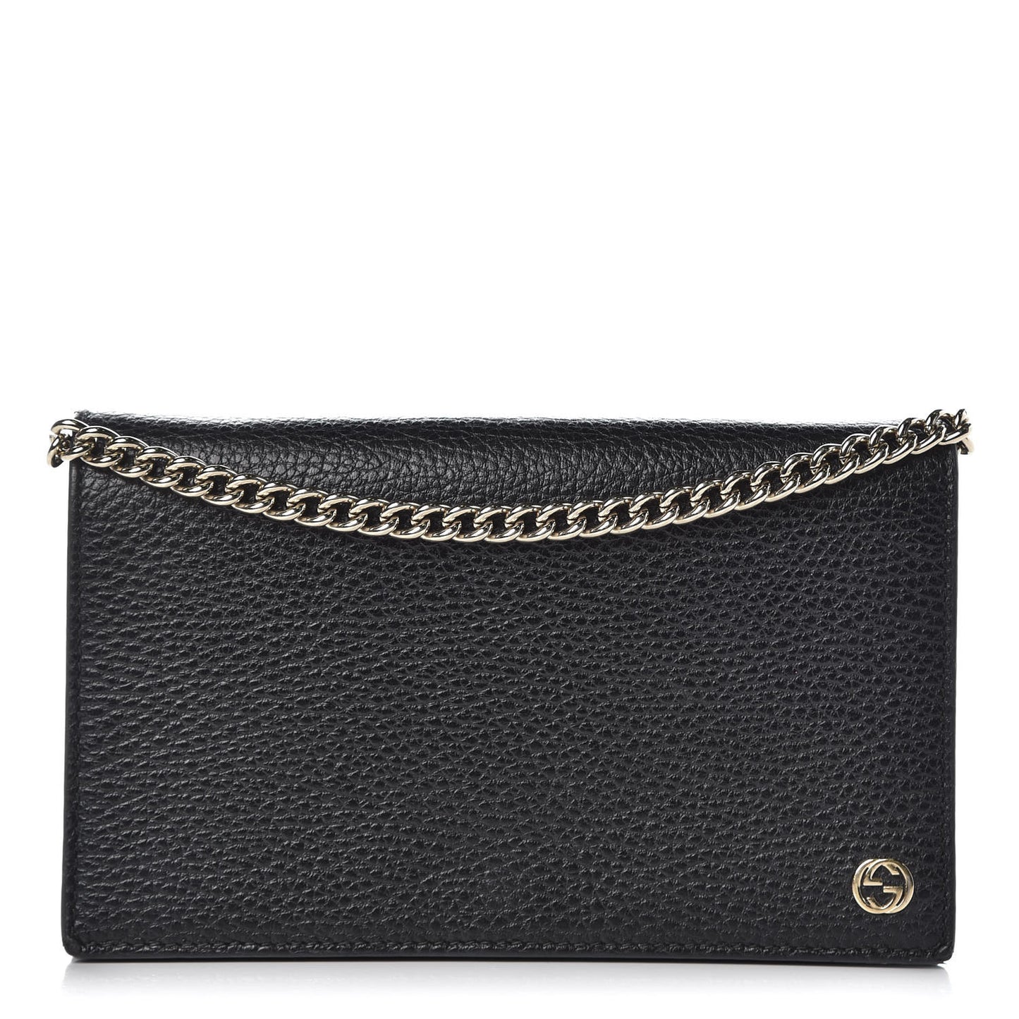 Dollar Calfskin Medium Betty Chain Wallet Black