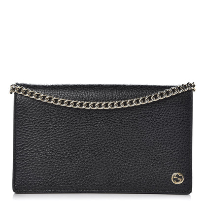 Gucci Dollar Calfskin Medium Betty Chain Wallet Black 1 of 11