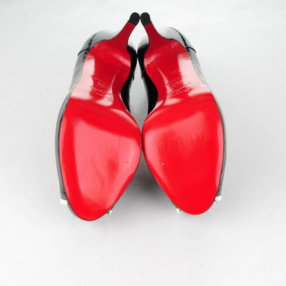 Christian Louboutin Patent Caracolo Plateau Platform Peep Toe Pumps 36 Black 5 of 13