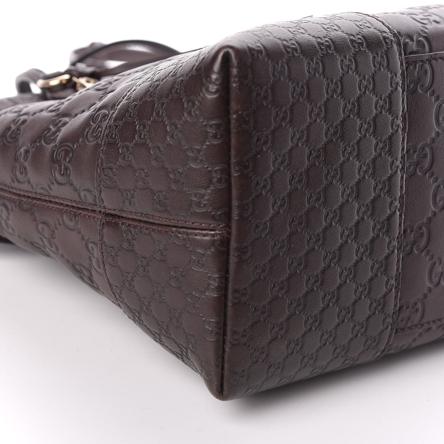 Guccissima Medium Bree Foldover Tote Chocolate