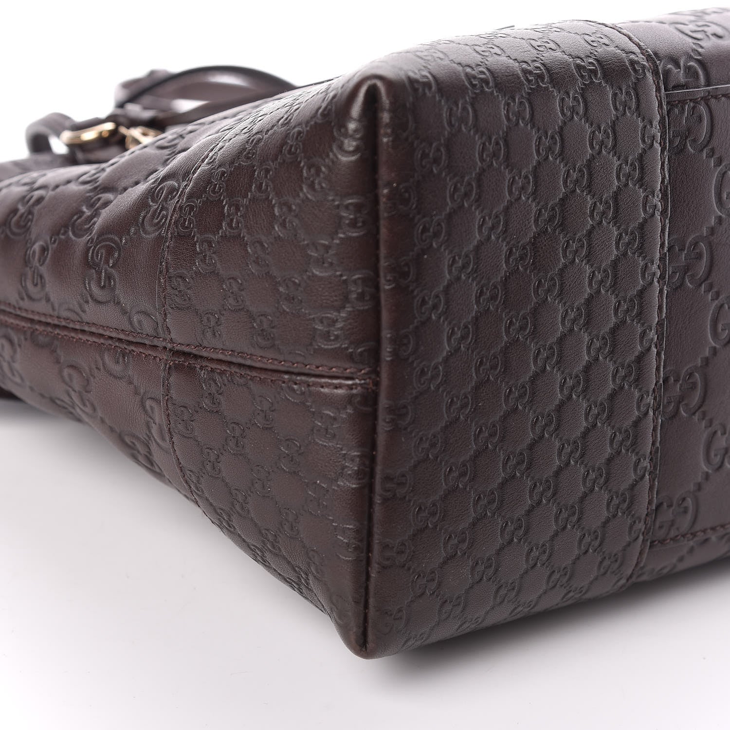 Gucci Guccissima Medium Bree Foldover Tote Chocolate 5 of 12