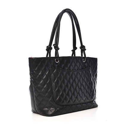Chanel Calfskin Quilted Large Cambon Tote Black 3 of 13