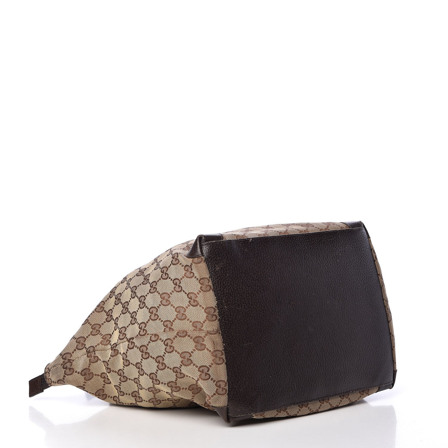 Gucci GG Monogram Medium Web Handle Bucket Tote Dark Brown 4 of 26