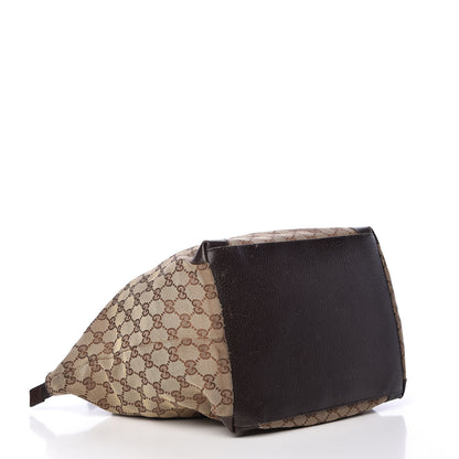 Gucci GG Monogram Medium Web Handle Bucket Tote Dark Brown 4 of 26