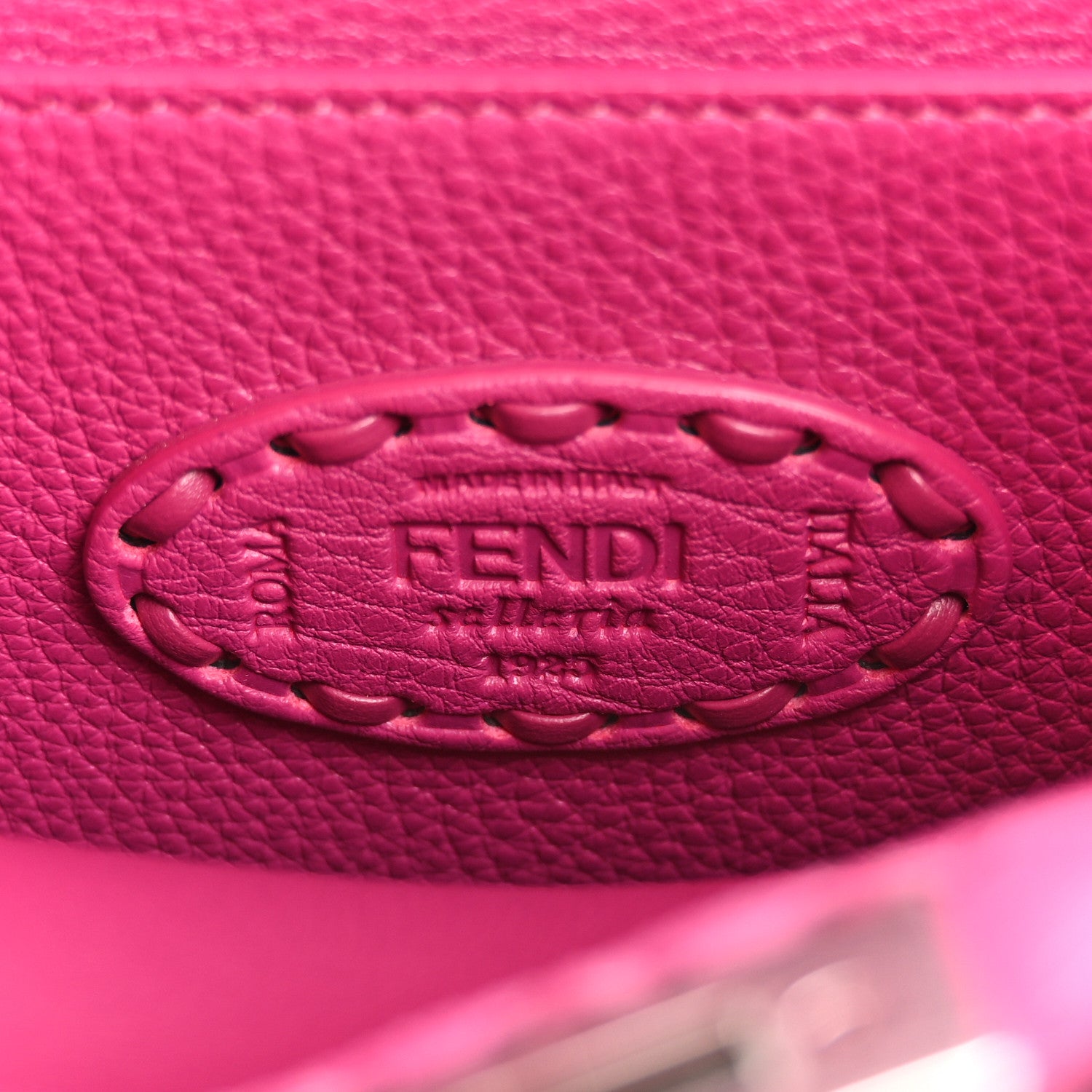 Fendi Cuoio Roma Sellerissima Nappa Sintetica Tape Stitch Small Peekaboo I SEE U Satchel Magenta 7 of 10