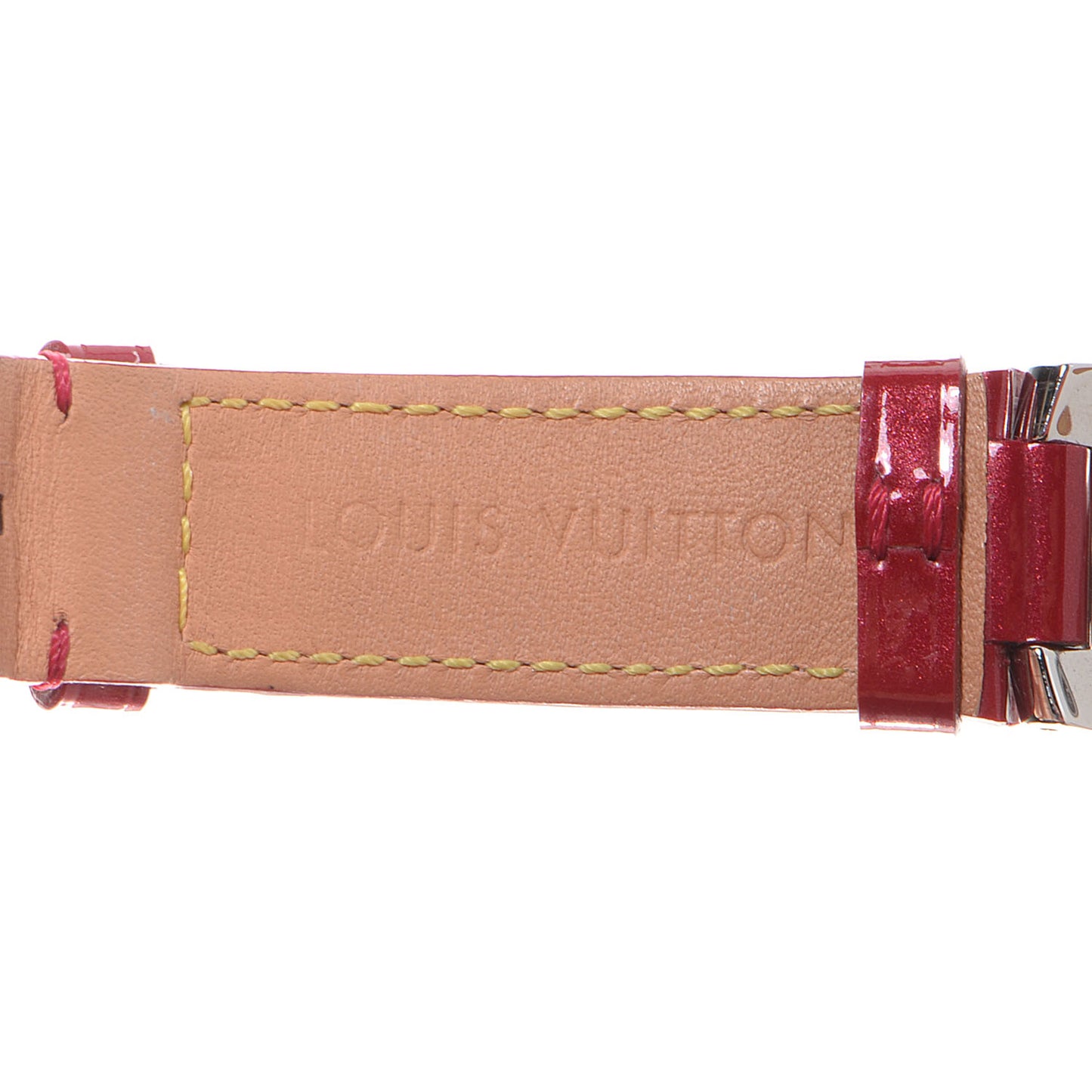 Stainless Steel Vernis Diamond 34mm Tambour Forever Quartz Watch Red