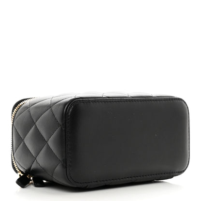 Chanel Lambskin Quilted Small Top Handle Vanity Case With Chain Black 3 of 9
