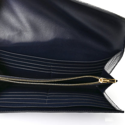 Hermes Shiny Alligator Constance Long Wallet Bleu Marine 5 of 9