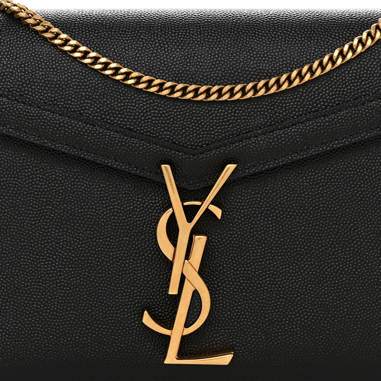Saint Laurent Grain De Poudre Monogram Cassandra Chain Wallet Black 7 of 9