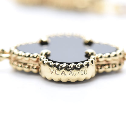Van Cleef & Arpels 18K Yellow Gold Black Onyx 5 Motifs Vintage Alhambra Bracelet 4 of 5