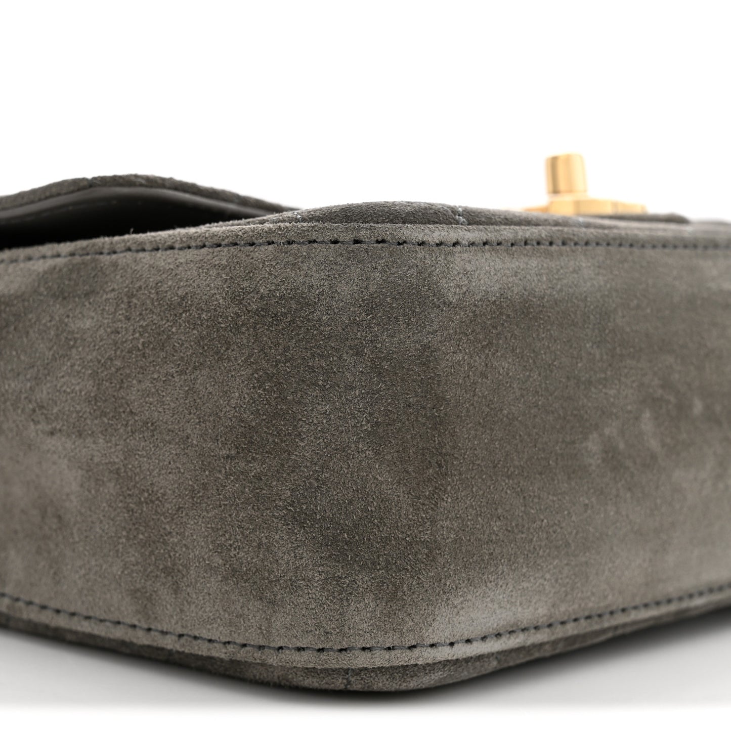 Suede Calfskin Mini Souplissimo Flap Dark Grey