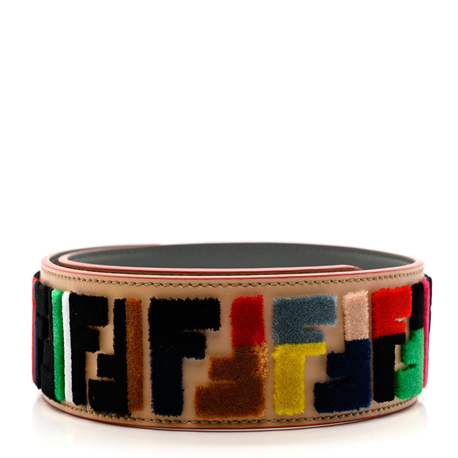 Fendi Vitello Liberty Velvet FF Multicolor Strap You Multicolor Cuoio 2 of 4