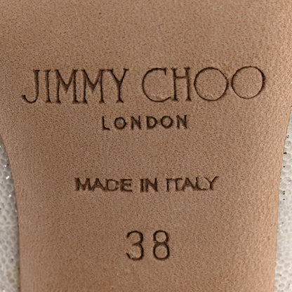 Jimmy Choo Satin Tulle Lavish 100 Pumps 38 White Silver 8 of 8