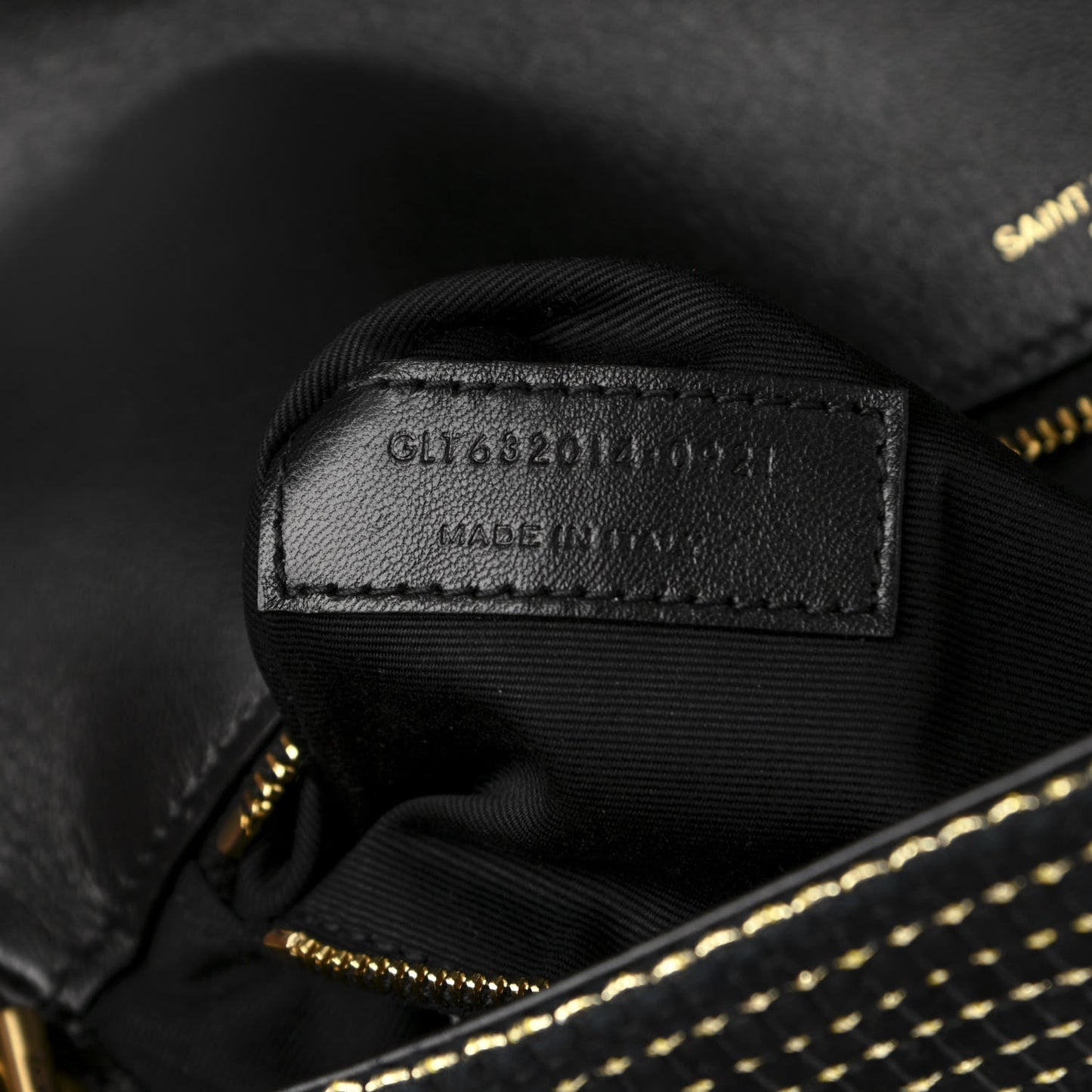 Suede Contrast Stitching Monogram Kate 99 Black