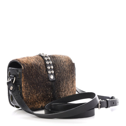 Saint Laurent Calfskin Hair Monogram Crossbody Bag Black 2 of 8