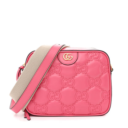 Gucci Calfskin GG Matelasse Small Shoulder Bag Rhodamine Pink Natural 1 of 10