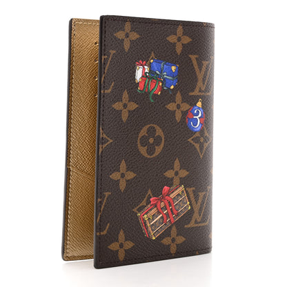 Louis Vuitton Monogram 2025 Christmas Animation Passport Cover Iced Gold 3 of 7