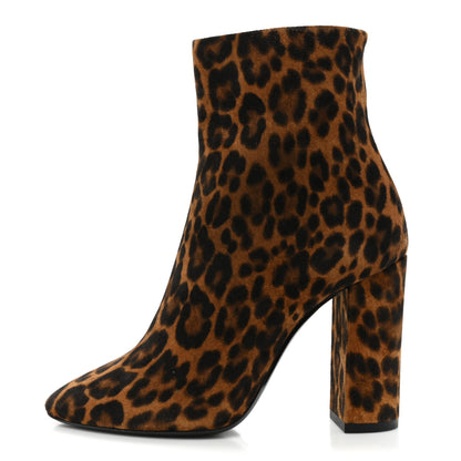 Saint Laurent Suede Lou Ankle Boots 35.5 Leopard 1 of 15