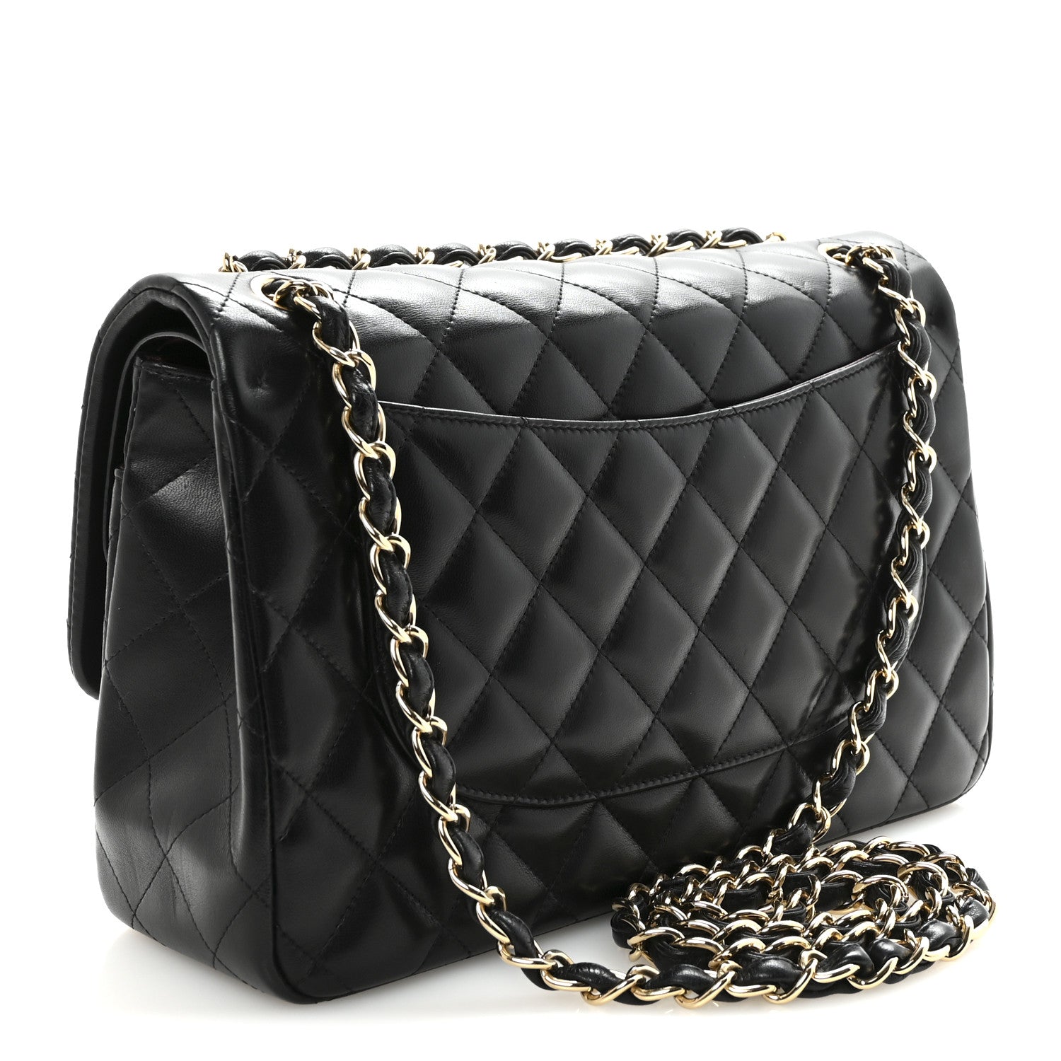 Chanel Lambskin Quilted Jumbo Double Flap  Black 3 of 10