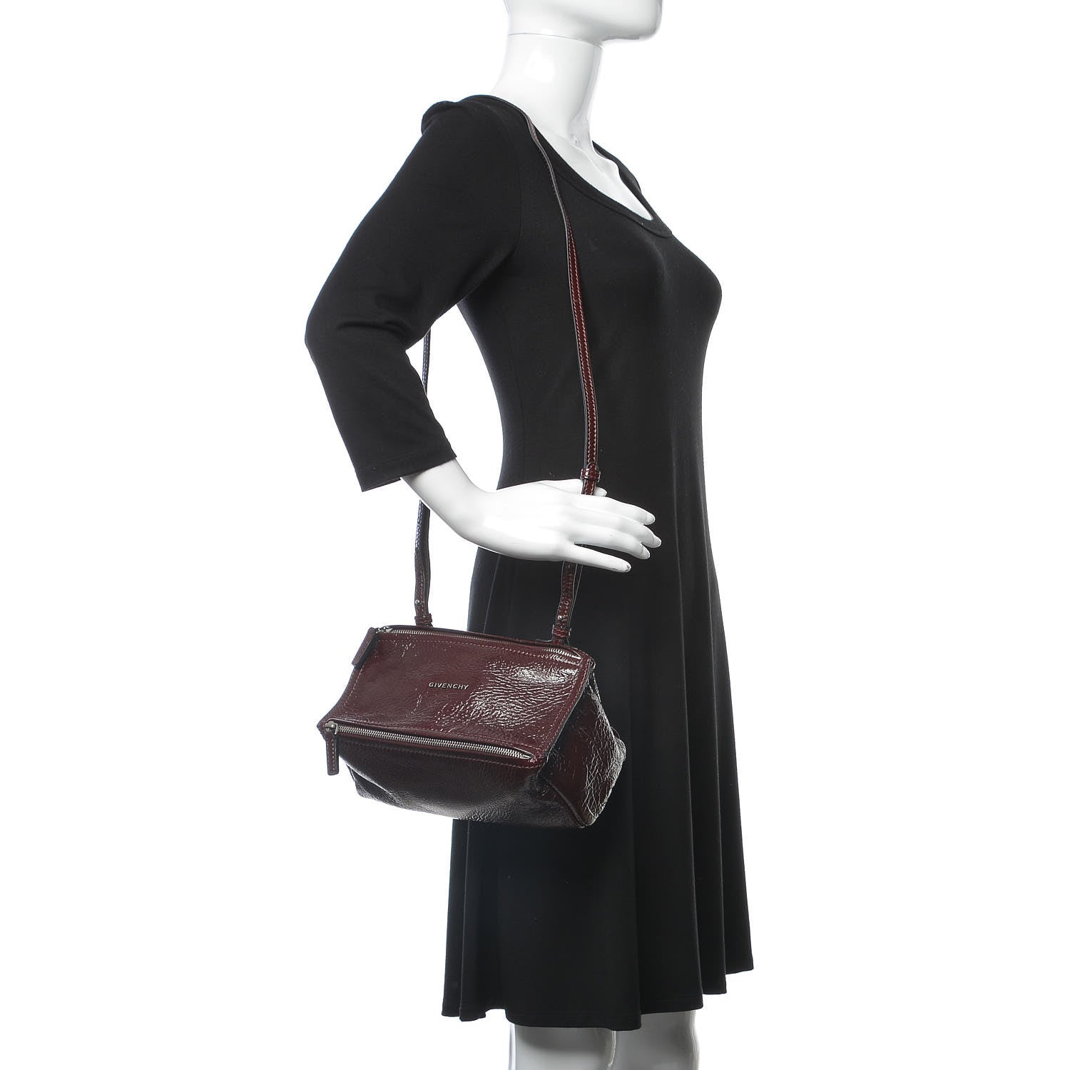 Givenchy Crinkled Patent Deerskin Mini Pandora Aubergine 2 of 9