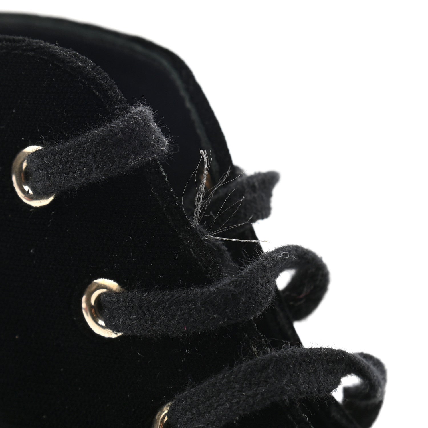 Chanel Velvet CC Lace Up Boots 38.5 Black 8 of 8