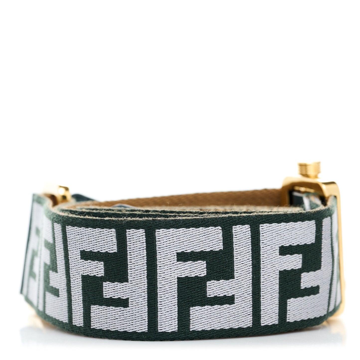 Ribbon Vitello Seta FF 1974 Pequin Reversible Adjustable Strap You Green