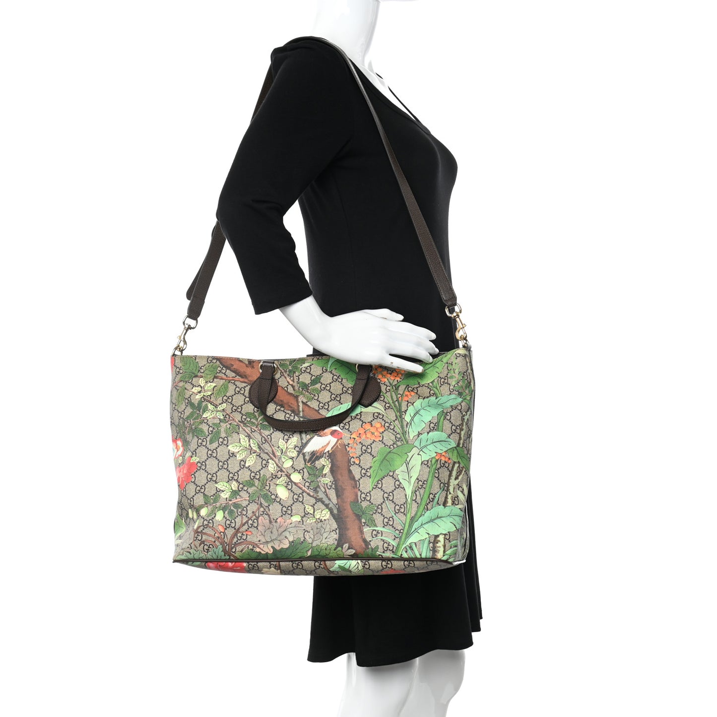 Soft GG Supreme Monogram Tian Medium Crossbody Tote Beige Multicolor New Acero