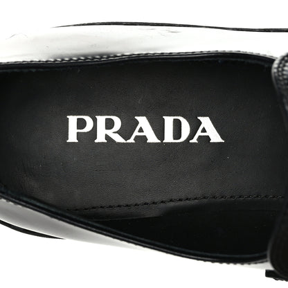 Prada Spazzolato Metal Triangle Logo 50mm Loafers 41 Black 6 of 8