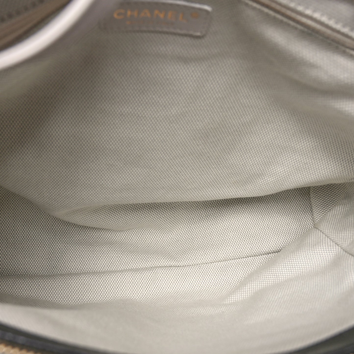 Calfskin Quilted Large Retro Chain Tote Black