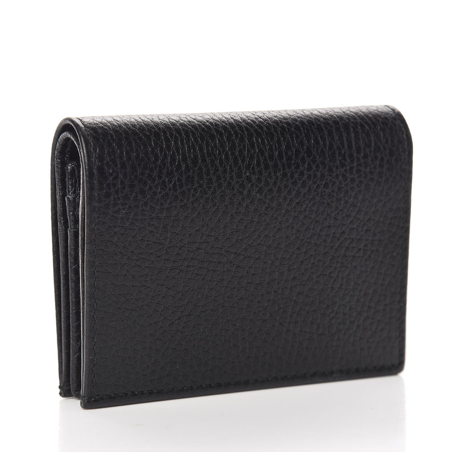 Gucci Pebbled Calfskin GG Marmont Card Case Black 3 of 7