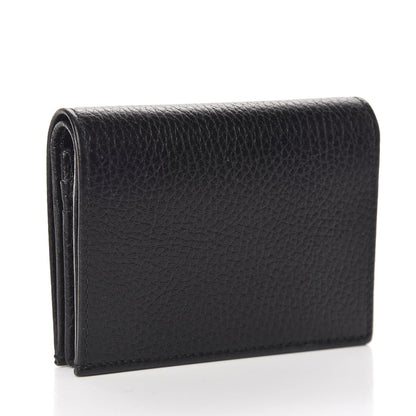 Gucci Pebbled Calfskin GG Marmont Card Case Black 3 of 7