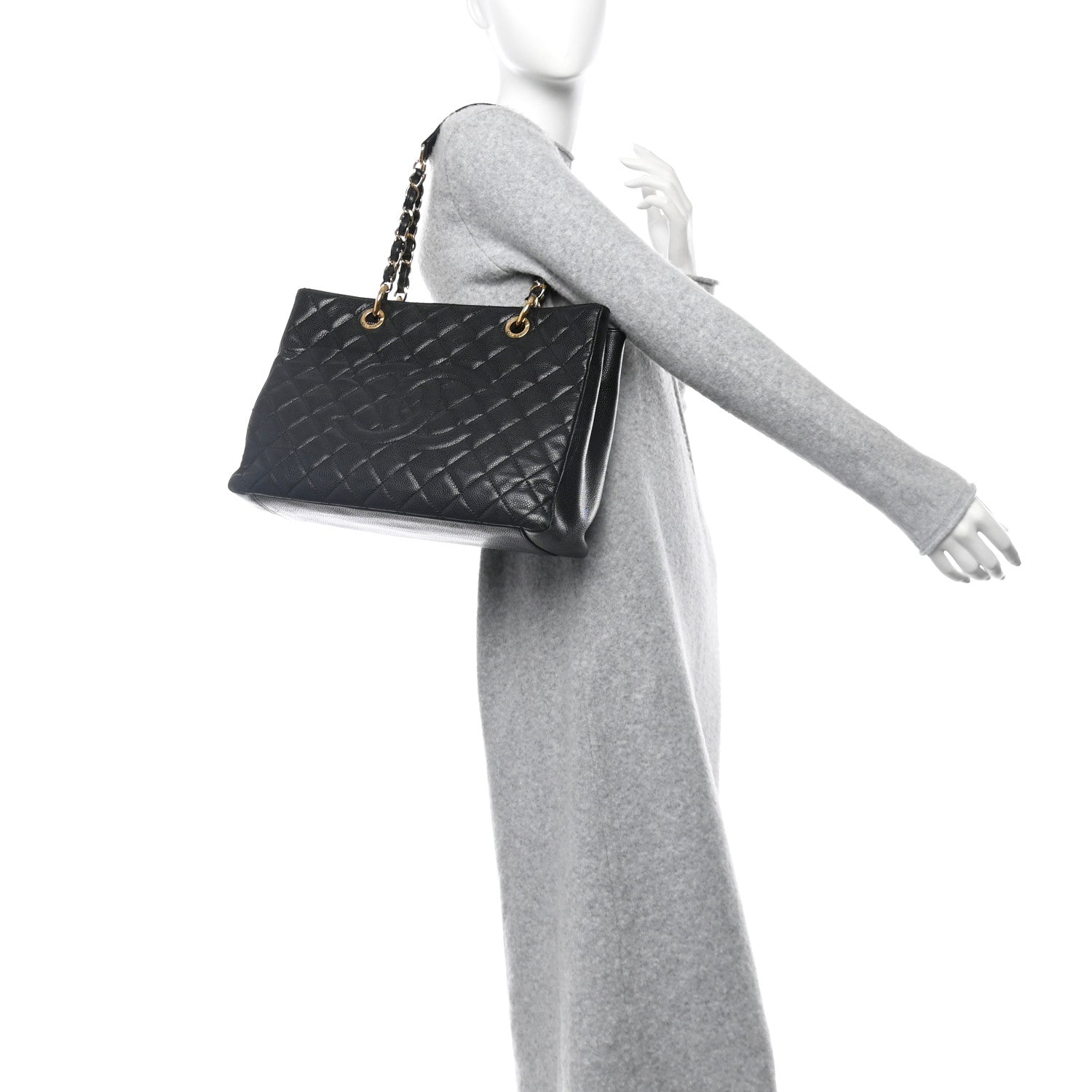 Chanel Caviar Quilted Grand Shopping Tote GST Black 2 of 12