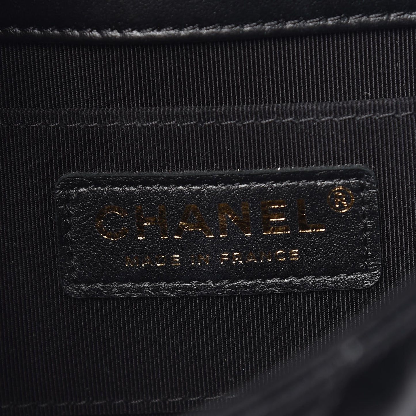 Glazed Calfskin Chevron Quilted Small Hampton Flap Black